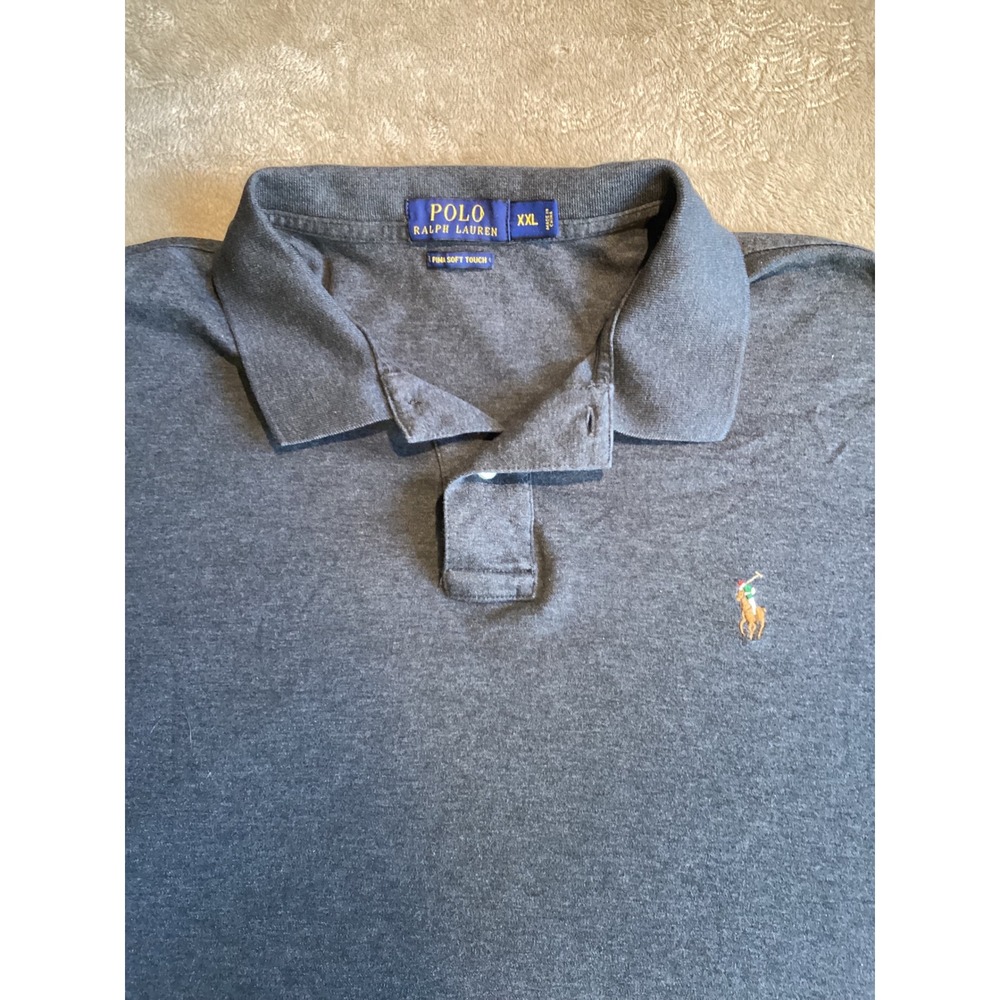 Polo Ralph Lauren Soft Touch Polo Shirt Heather Gray XXL - Picture 2 of 6